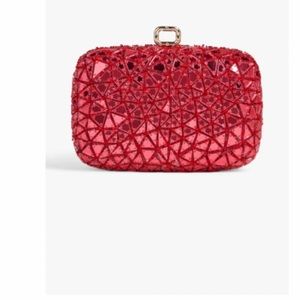 Maxi Bointe Nuite embellished leather box clutch